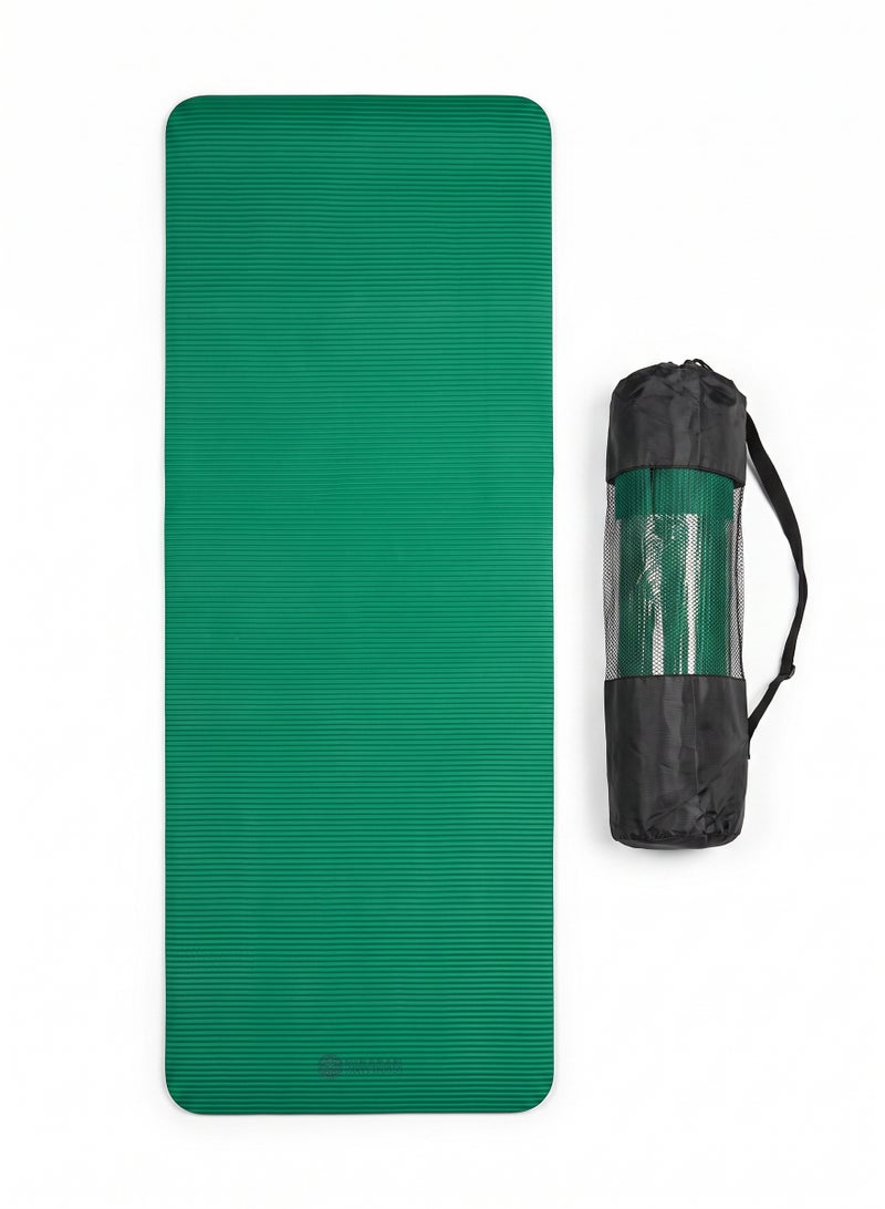Non-Slip Thick Yoga and Fitness Exercise Mat with Mesh Bag Green - Image 2