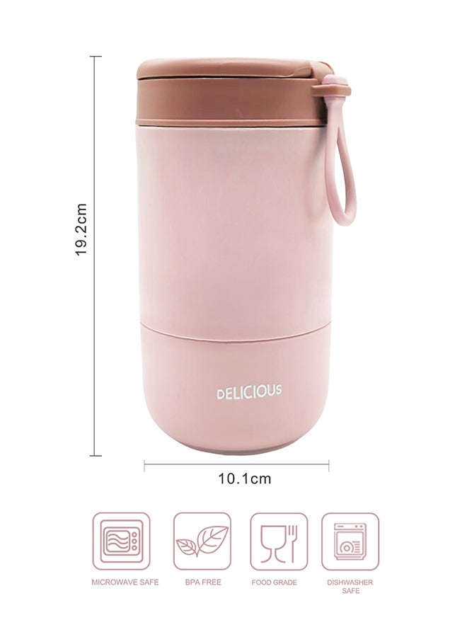 Noon East Double Wall Snack cup, 11oz + 14oz, Reusable, Leak Proof, Microwave, Dishwasher and Freezer Safe - Pink  - Image 2