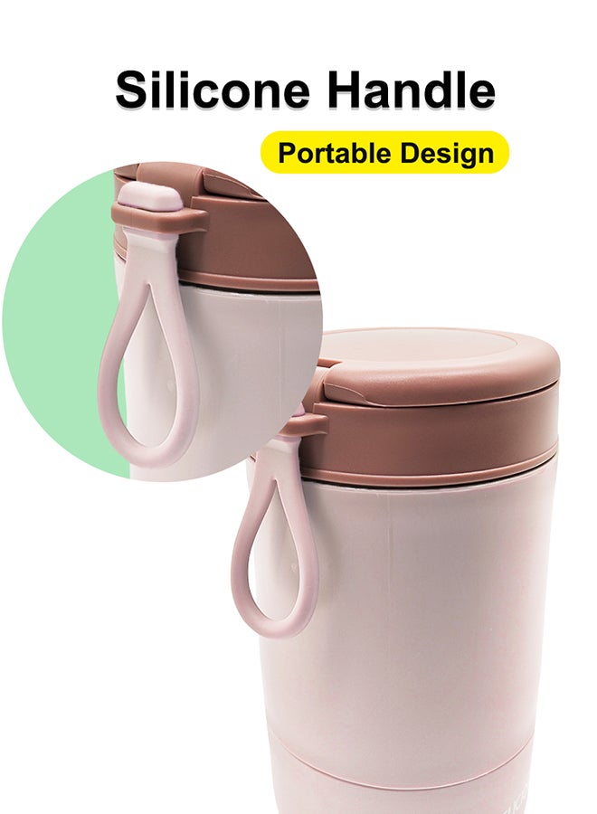 Noon East Double Wall Snack cup, 11oz + 14oz, Reusable, Leak Proof, Microwave, Dishwasher and Freezer Safe - Pink  - Image 5