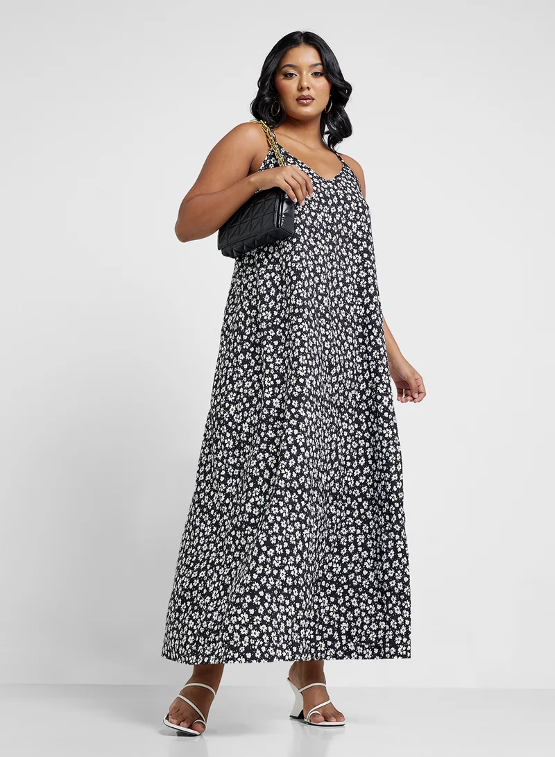 Ginger Plus Floral Print Maxi Dress