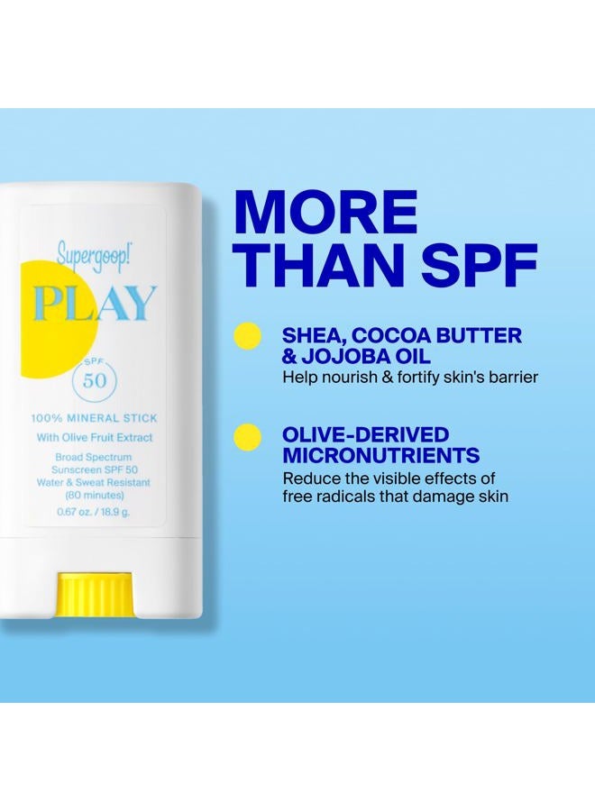 Supergoop! PLAY 100% Mineral Stick SPF 50, 0.67 oz - On-the-Go Broad Spectrum Face Sunscreen For Sensitive Skin - Water Resistant - Vegan - Clean ingredients - Image 3