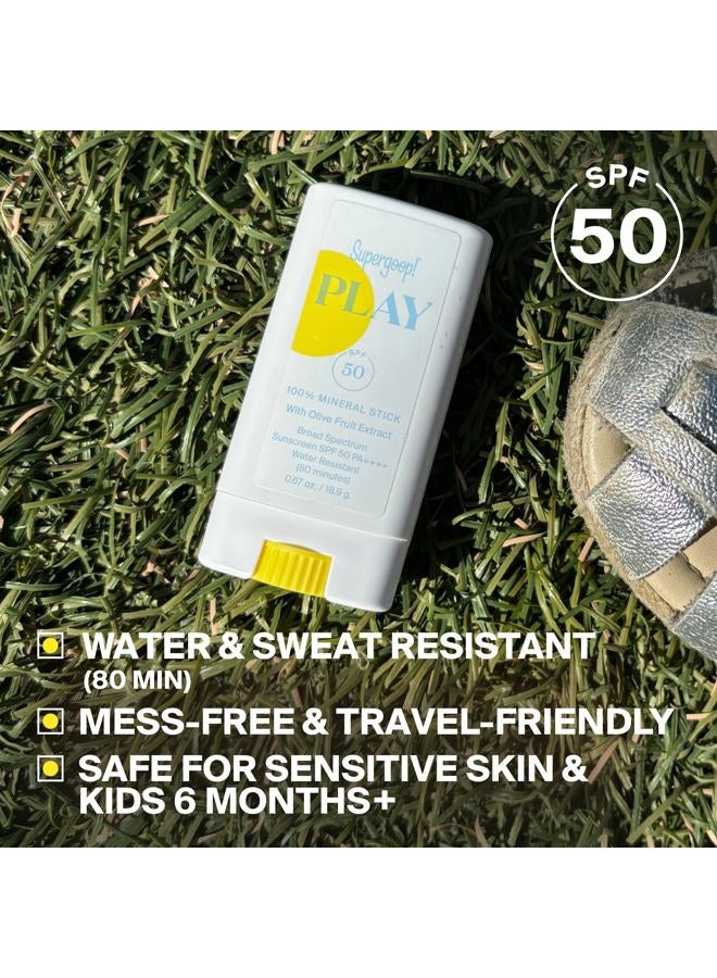 Supergoop! PLAY 100% Mineral Stick SPF 50, 0.67 oz - On-the-Go Broad Spectrum Face Sunscreen For Sensitive Skin - Water Resistant - Vegan - Clean ingredients - Image 4