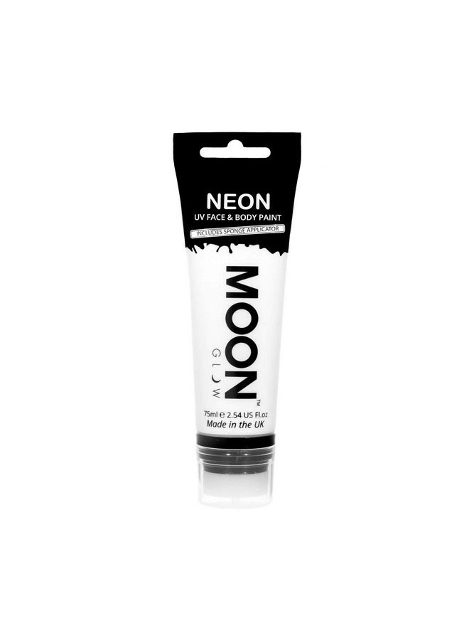 Moon Glow Supersize 2.54Oz Blacklight Neon Uv Face & Body Paint White With Sponge Applicator  - Image 1