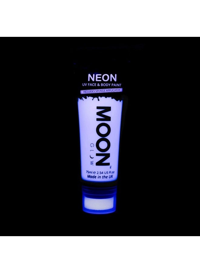 Moon Glow Supersize 2.54Oz Blacklight Neon Uv Face & Body Paint White With Sponge Applicator  - Image 3
