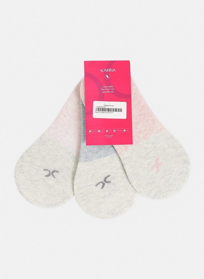 Carina Cotton Invisible Socks - 3 Pairs - Image 2