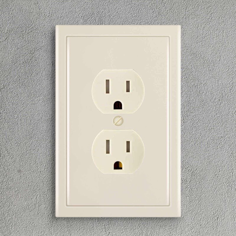 Henne Bery Modern Edge Decorative Wall Plate Switch Plate Outlet Cover, Durable Solid Zinc Alloy (Single Duplex 2PK, Light Almond) - Image 4