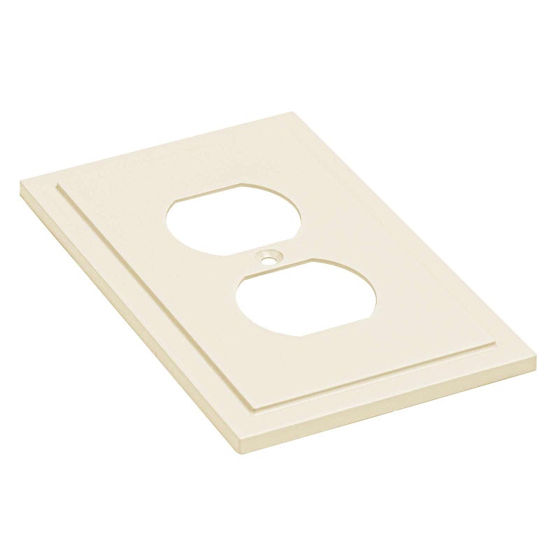 Henne Bery Modern Edge Decorative Wall Plate Switch Plate Outlet Cover, Durable Solid Zinc Alloy (Single Duplex 2PK, Light Almond) - Image 2