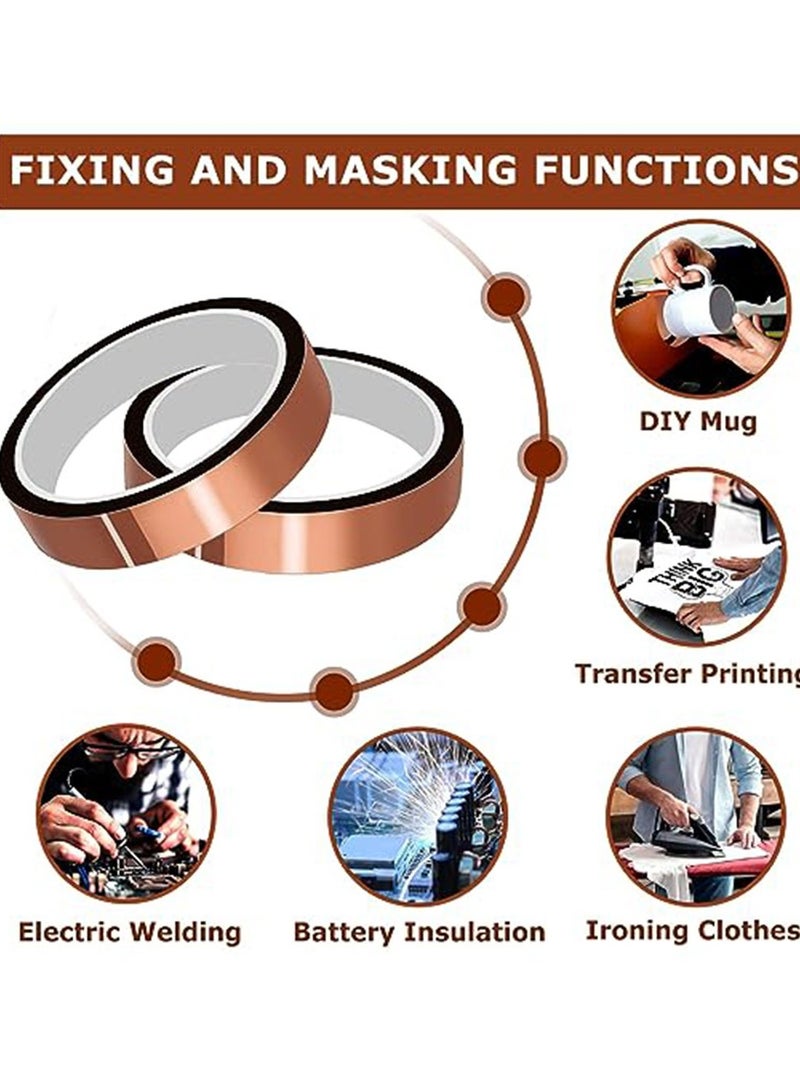 Generic 2 Rolls × 33m Long Gold Finger High Temperature Resistant Tape Heat BGA Tape Thermal Insulation Tape Polyimide Adhesive Insulating adhesive Tape 3D printing Board protection (15mm)  - Image 3