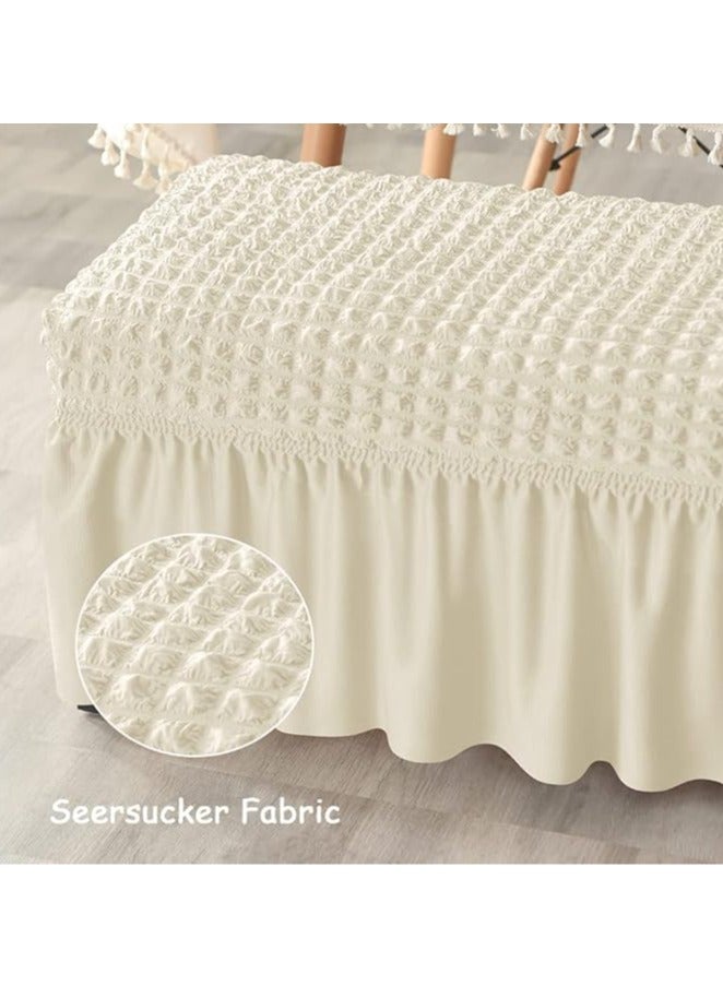 عام غطاء مقعد كنب مبطن من المطاط، قابل للإزالة والغسيل، مع تنورة مصمم لبنك صالون أو غرفة طعام. مناسب للغرفة المعيشة، النوم، وغرفة الطعام. يحمي الأثاث من الأتربة والأوساخ، ويضيف طابعًا فاخرًا للمكان. - Image 2