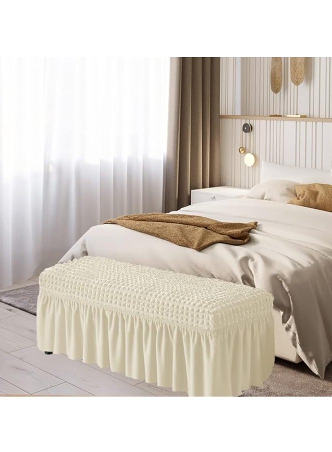 عام غطاء مقعد كنب مبطن من المطاط، قابل للإزالة والغسيل، مع تنورة مصمم لبنك صالون أو غرفة طعام. مناسب للغرفة المعيشة، النوم، وغرفة الطعام. يحمي الأثاث من الأتربة والأوساخ، ويضيف طابعًا فاخرًا للمكان. - Image 3