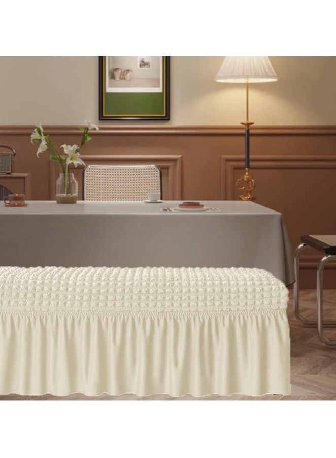 عام غطاء مقعد كنب مبطن من المطاط، قابل للإزالة والغسيل، مع تنورة مصمم لبنك صالون أو غرفة طعام. مناسب للغرفة المعيشة، النوم، وغرفة الطعام. يحمي الأثاث من الأتربة والأوساخ، ويضيف طابعًا فاخرًا للمكان. - Image 4