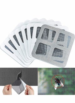50 PCS Door and Window Screen Repair Kit Mesh Patch Self-Adhesive Replacement Patches for Holes Tearing Mosquito Net