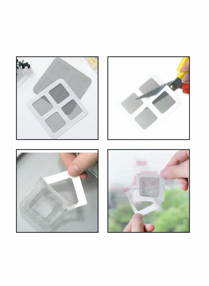 Y&D - 50 PCS Door and Window Screen Repair Kit Mesh Patch Self-Adhesive Replacement Patches for Holes Tearing Mosquito Net - Image 1