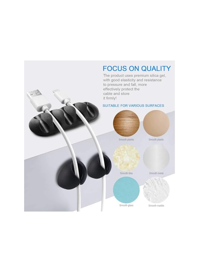 Green Tiger Cable Clips, 10 Pack Adhesive Cord Holders, Ideal Cords Management for Organizing Cable Wires-Home, Office, Car, Desk & Nightstand (Black) - Image 3