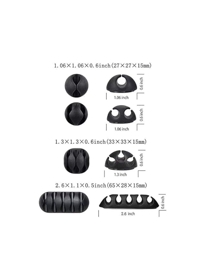 Green Tiger Cable Clips, 10 Pack Adhesive Cord Holders, Ideal Cords Management for Organizing Cable Wires-Home, Office, Car, Desk & Nightstand (Black) - Image 2