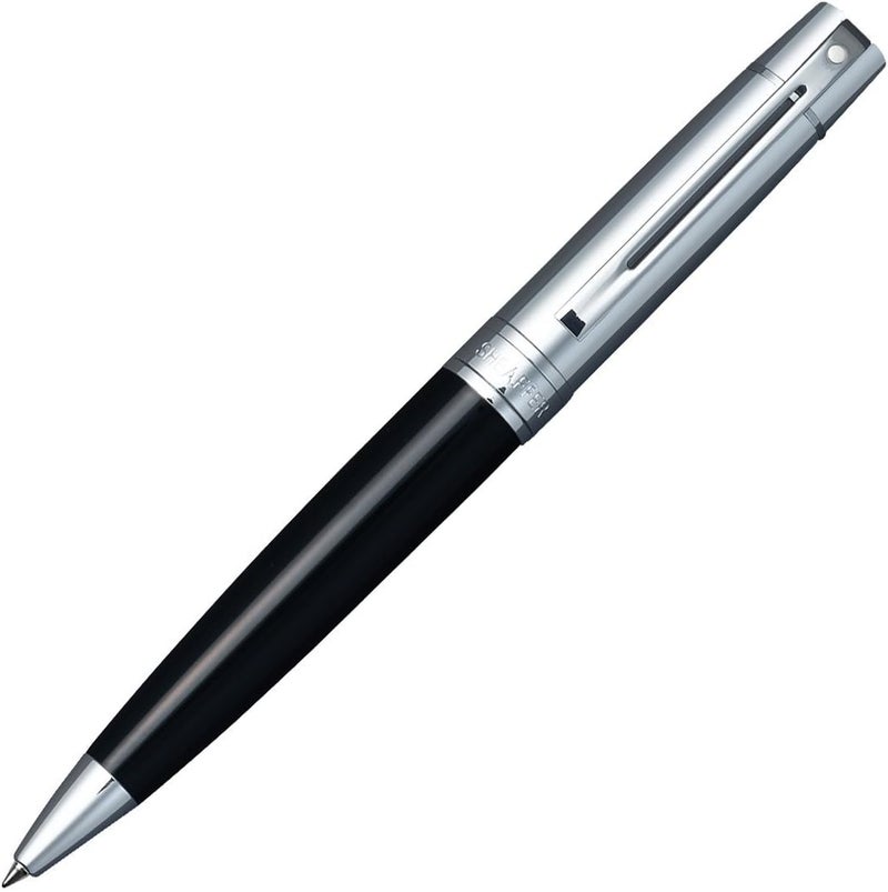 Sheaffer Gift Collection 2 300 Ball Point Pen Satin Chrome Cap Glossy Black Barrel Chrome Plate Trim Blue Refill SH93142 - Image 1