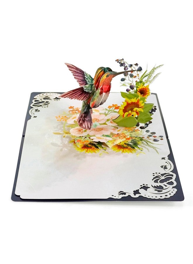 CUT POPUP.COM Cutpopup Hummingbird Birthday Card Pop Up, Mothers Day, 3D Popup Greeting Card, Birthday Card For Women (Hummingbird Sunflower) - Image 5