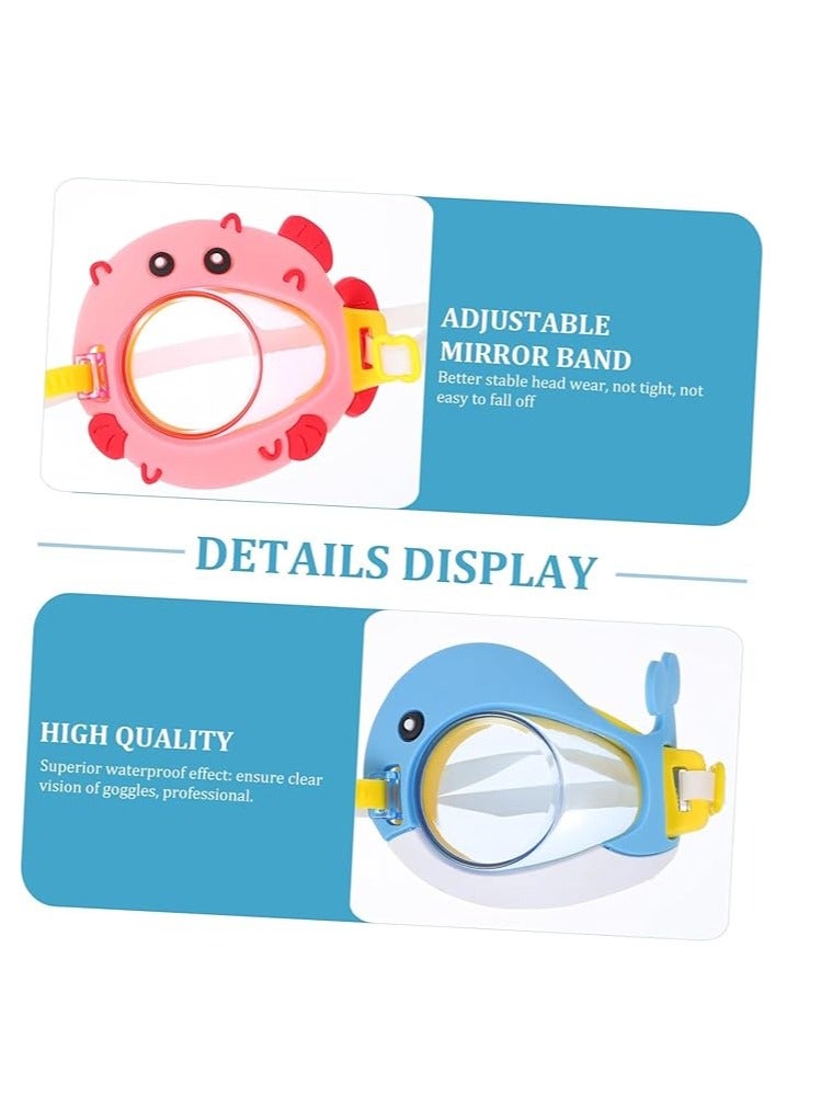 Kids' Animal-Shaped Swimming Goggles - Adjustable Anti-Fog Diving Glasses, Creative Design for Fun Swimming and Diving - Set of 3 Pcs - Image 2