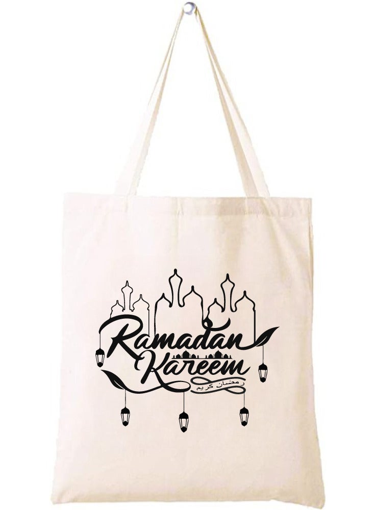PRINTSHOP4ME Ramadan Cotton Shopper Bag - Reusable and Eco-Friendly Tote Bag - Gifts for Ramadan - Women - Perfect for Shopping and Everyday Use  - Image 1