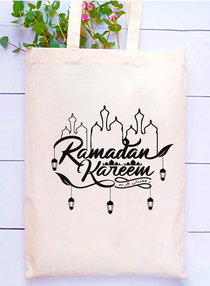 PRINTSHOP4ME Ramadan Cotton Shopper Bag - Reusable and Eco-Friendly Tote Bag - Gifts for Ramadan - Women - Perfect for Shopping and Everyday Use  - Image 2