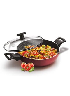 MILTON Pro cook MILTON Pro cook Granito Induction Kadhai with Lid 22 cm 21 Litre Burgundy 2 Years Warranty  - Image 1