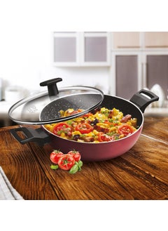 MILTON Pro cook MILTON Pro cook Granito Induction Kadhai with Lid 22 cm 21 Litre Burgundy 2 Years Warranty  - Image 5