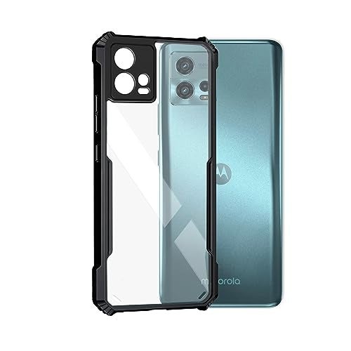 Plus Polycarbonate 360 Degree Protection Black Border Back Cover for Motorola Moto G72 - Black - Image 2