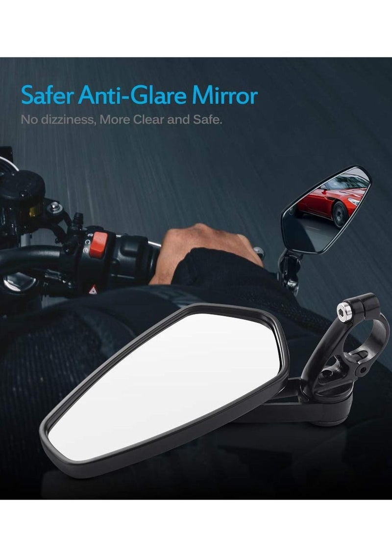 SYOSI - Motorcycle Mirrors, Handlebar Mirrors Rearview Side CNC Handlebar Reflectors Reverse Mirrors Compatible with Honda Grom, Yamaha, Kawasaki, Ducati, Suzuki, and Most - Image 1