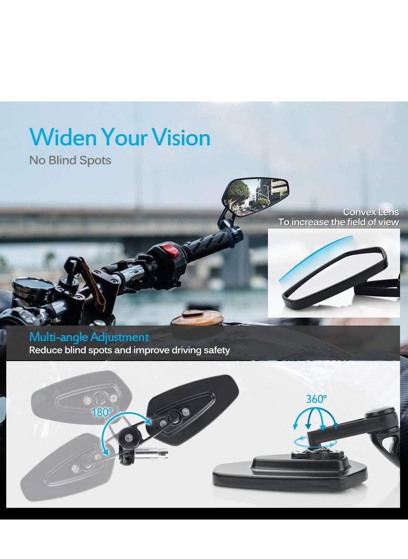 SYOSI - Motorcycle Mirrors, Handlebar Mirrors Rearview Side CNC Handlebar Reflectors Reverse Mirrors Compatible with Honda Grom, Yamaha, Kawasaki, Ducati, Suzuki, and Most - Image 1