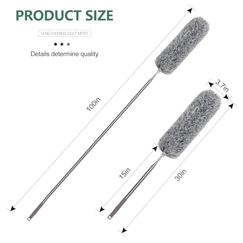 SetSail Extra-Long Dusters with Extension Pole 100-inch for Cleaning, Bendable Microfiber Head Washable Ceiling Fan Duster for High Ceilings, Furniture - Image 2