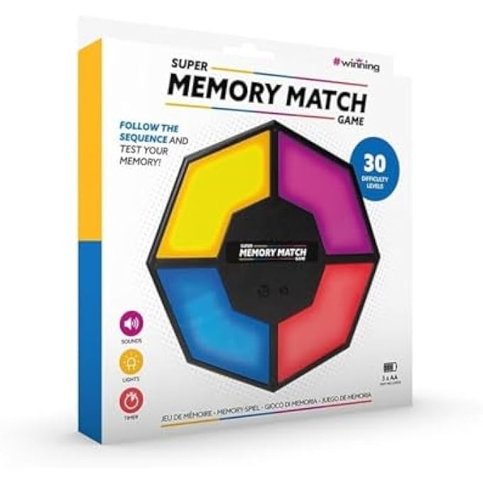 ELECTRONIC SUPER MEMORY MATCH GAME BATTERY OPERATED HANDHELD SIMON SAYS - Image 3