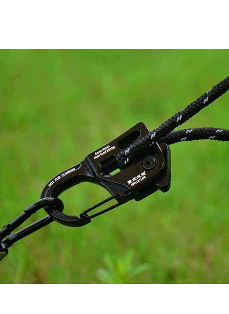 Generic - Tent Rope Tensioner with Ropes Aluminum Alloy Camping Ultralight Guyline Cord Adjuster of Gear for Guylines, Hiking, Lightweight Tensioners for 2-6 mm Guy Lines - Image 1