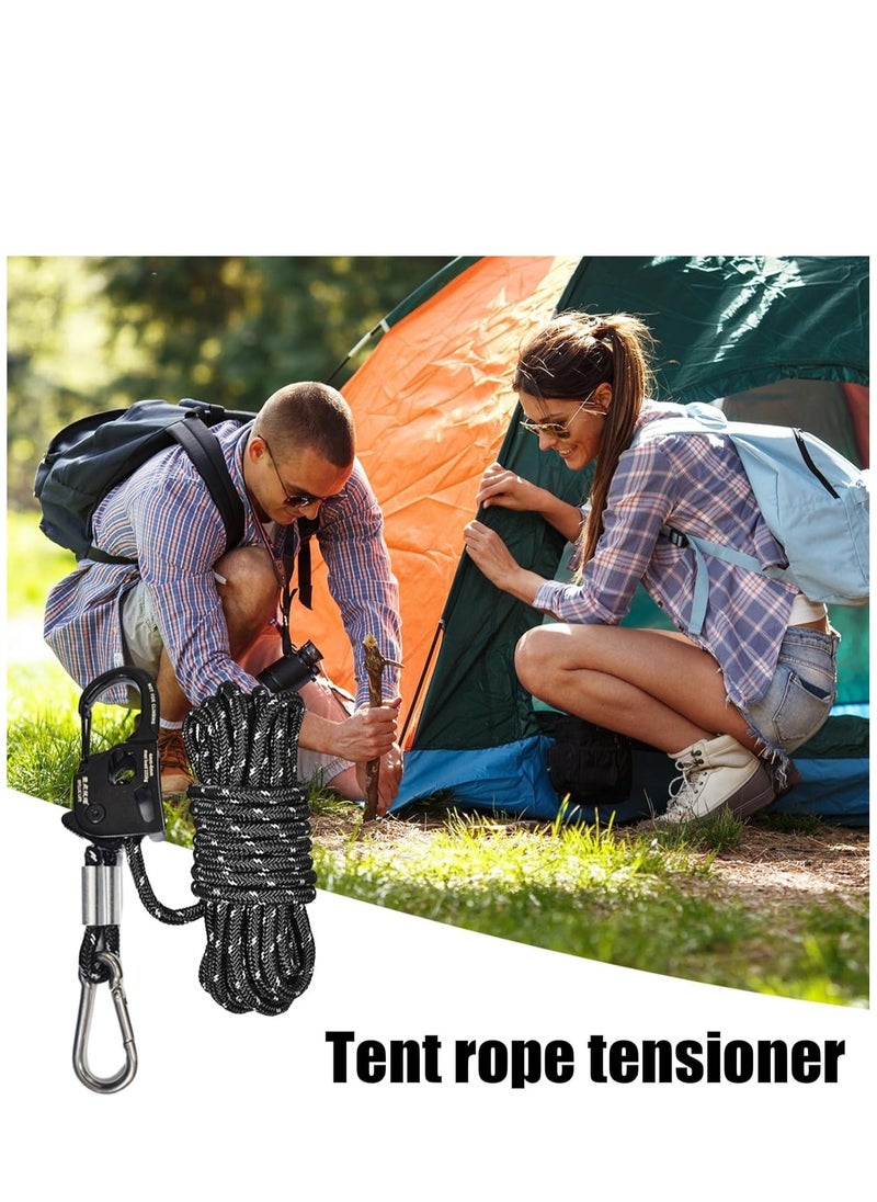 Generic - Tent Rope Tensioner with Ropes Aluminum Alloy Camping Ultralight Guyline Cord Adjuster of Gear for Guylines, Hiking, Lightweight Tensioners for 2-6 mm Guy Lines - Image 1
