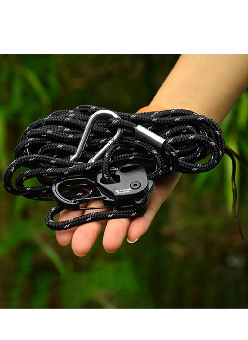 Generic - Tent Rope Tensioner with Ropes Aluminum Alloy Camping Ultralight Guyline Cord Adjuster of Gear for Guylines, Hiking, Lightweight Tensioners for 2-6 mm Guy Lines - Image 1