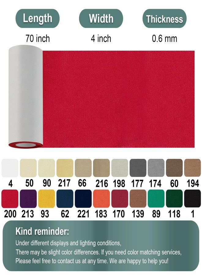 Cindy's Tape Linen Canvas Repair Tape, 4 x 63 in Red Waterproof Self-Adhesive Patch for Outdoor Gear, Durable and Weatherproof Fabric Tape for Boat Covers, Tents, Sofas, Sun Shades, Awnings and Lounge Chairs - Image 2