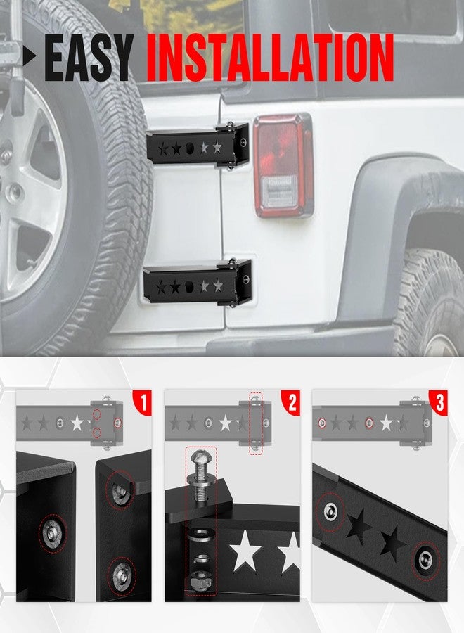 YZONA Steel Heavy Duty Reinforc Tailgate Hinge Set forJeep Wrangler JK 2007-2018 - Image 5