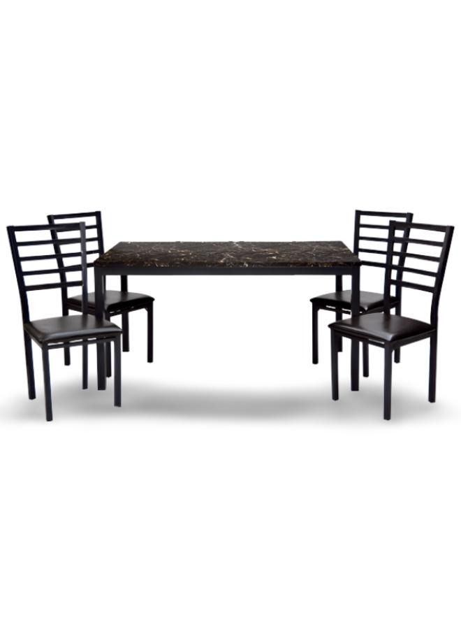 SULSHA Modern 1+4 Ceramic Top Table With Steel Leg Qualtied Chairs , Cafe Table , Resturant Table Chairs - Image 1