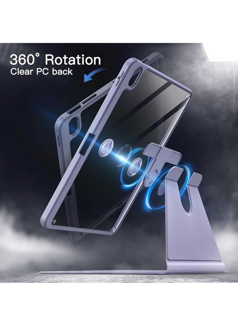 Captaintech Rotating Case for iPad Pro 11-Inch M4 (2024) with Pencil Holder, 360 Degree Rotation Protective Stand Cover Clear Back, Auto Wake/Sleep  - Image 3