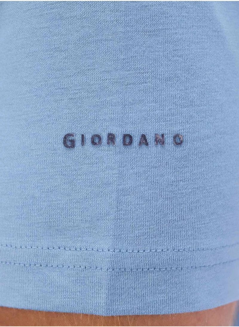 جيوردانو Men's Classic Tee - Adriatic Blue