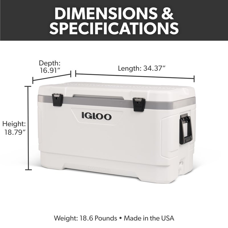 Igloo 100 QT Latitude Marine Ultra White Cooler - Image 3