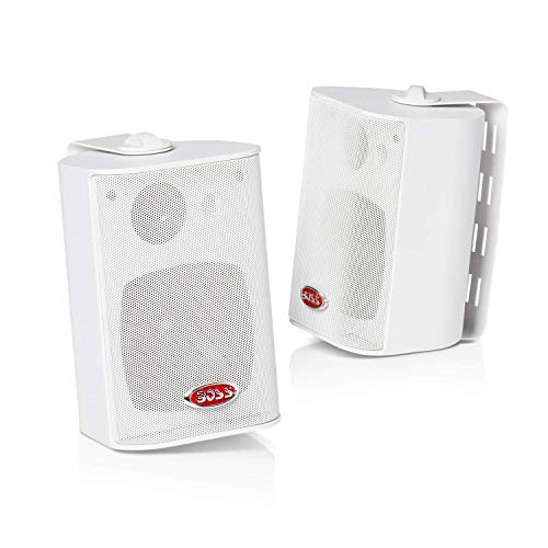 BOSS AUDIO SYSTEMS Boss Audio MR4.3W 200-Watt 3 Way Marine 4-Inch Enclosed System Speaker, White - Image 1