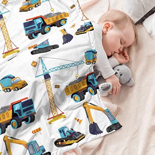AISDE Construction Truck Blanket Boys Excavator Plush Throw Blanket Soft Fuzzy Flannel Tractor Blanket for Bed Couch Sofa Decor Blankets Trucks Car Lover Toddler Kids Blankets Gifts 60"x50" - Image 3