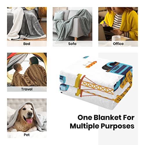 AISDE Construction Truck Blanket Boys Excavator Plush Throw Blanket Soft Fuzzy Flannel Tractor Blanket for Bed Couch Sofa Decor Blankets Trucks Car Lover Toddler Kids Blankets Gifts 60"x50" - Image 5