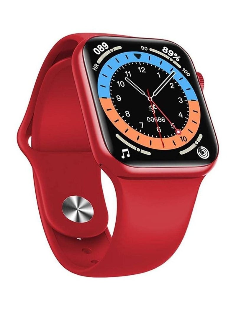 HW - HW16 Split Screen Smartwatch With Rotating Side Button Red - Image 1