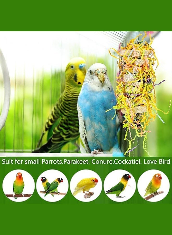 4 pcs bird shredding toys, parrot cage foraging hanging toys - suitable for small parakeets, cockatoos, long tailed parrots, love birds, Finch's parrots chewing hanging cage accessor - Image 3