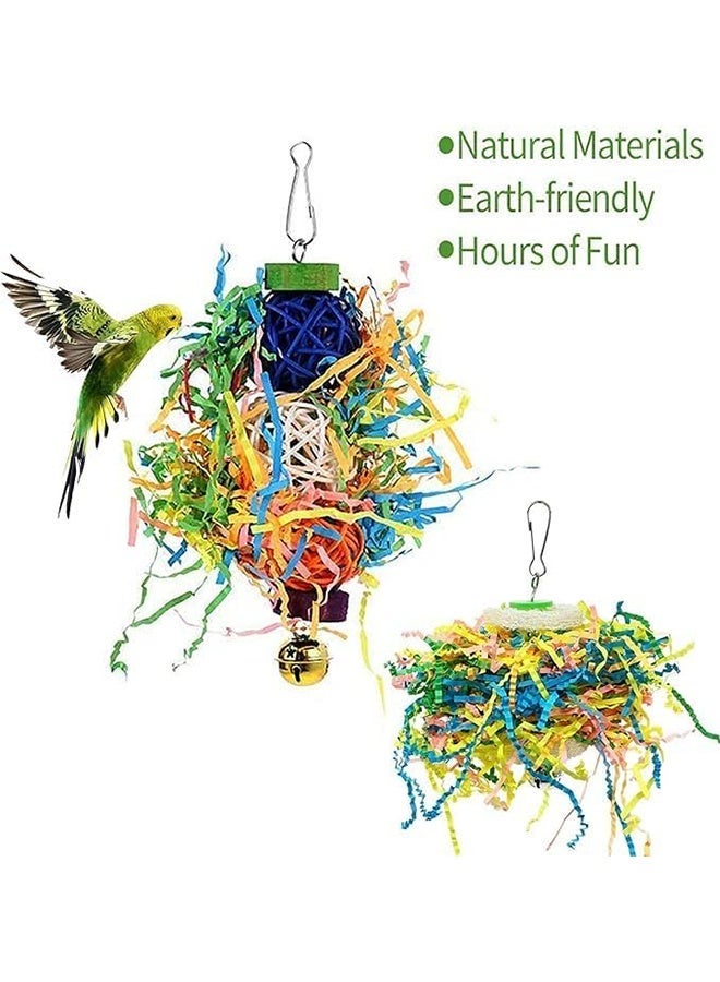 4 pcs bird shredding toys, parrot cage foraging hanging toys - suitable for small parakeets, cockatoos, long tailed parrots, love birds, Finch's parrots chewing hanging cage accessor - Image 2