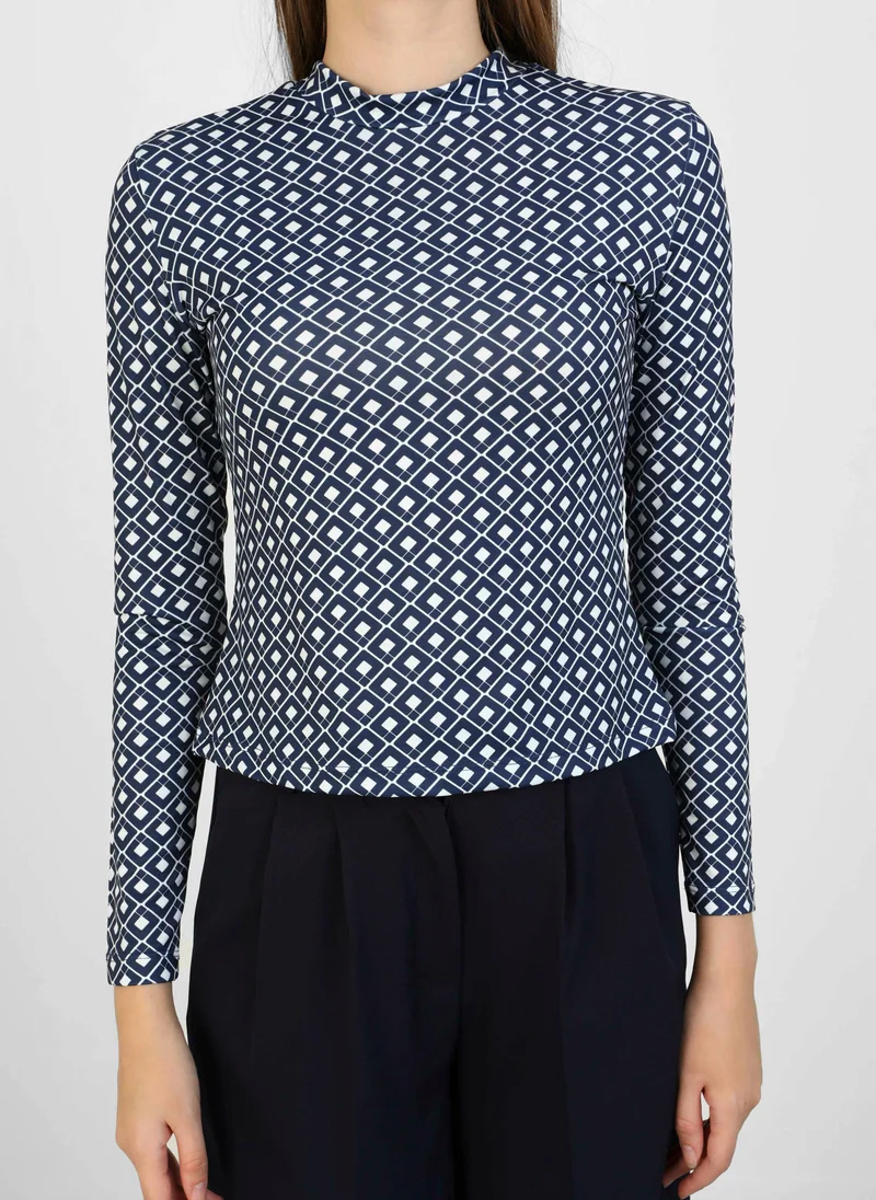 Refka by modanisa Blue Patterned - Blouses - Refka
