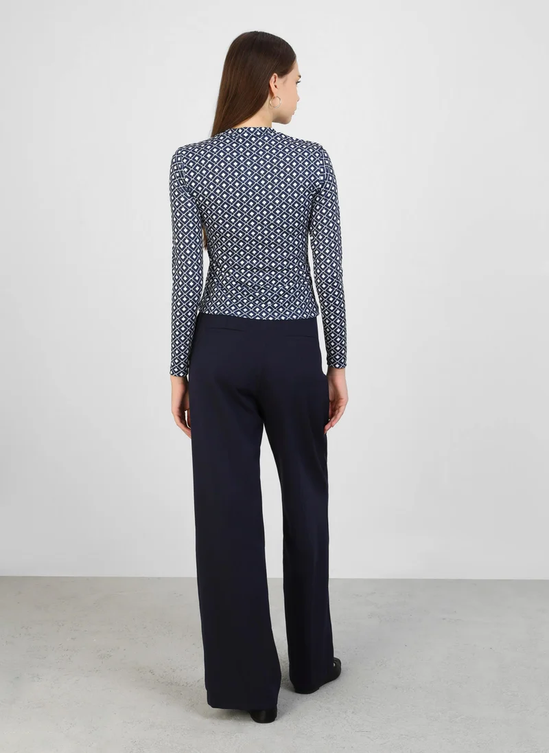 Refka by modanisa Blue Patterned - Blouses - Refka