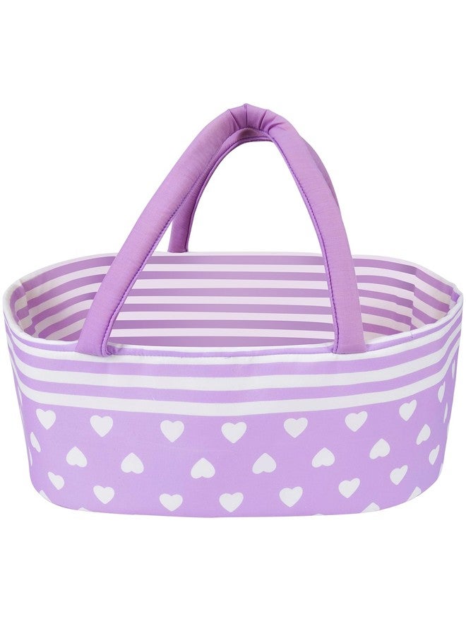 AORI Reborn Baby Dolls Bassinet - Foldable Doll Crib Bed Soft Doll Carrier Accessories with Handle for 17-22 Inches Newborn Baby Girls (Purple) - Image 1
