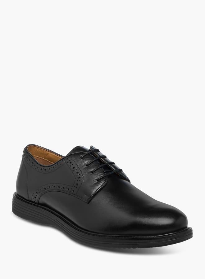 DUCHINI Mens Perforated Lace-Up Derby Shoes - Image 1